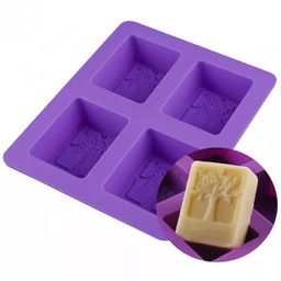[K1509] Silicone mold for 4 soaps - tree